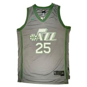 Utah Jazz Al Jefferson Adidas Swingman Jersey Men's Large Gray Stitched Swingman